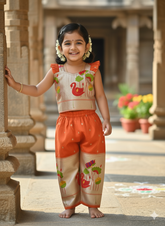 Elegant Gold Zari Work Kids Cord-Set