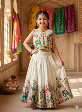 Abalone Pure Heavy Cotton Kids Lehengha Choli
