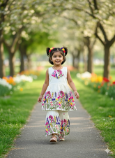 Super Hit Embroidery Work on Khadi Cotton Fabric Kids Cord-Set