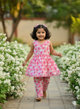 Blooming Beauty Jam Cotton Print Kids Cord-Set