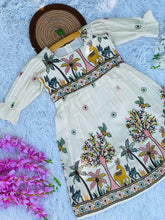 Luxurious Embroidery Work on Khadi Cotton Fabric Kids Frock