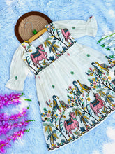 Exquisite Embroidery Work Pure Khadi Cotton Kids Sleeve Frock