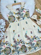 Exquisite Embroidery Work on Khadi Cotton Fabric Kids Frock