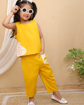 Applic Work on Khadi Cotton Fabric Cord-set