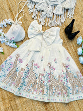Giraffe Garden Hand-Embroidered Kids Frock