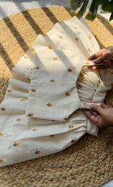Girls Premium Cotton Ethnic Wear Set - Embroidered Crop Top with Pleated Skirt