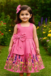 Super Hit Chain Work on Pure Khadi Cotton Fabric Kids Frock