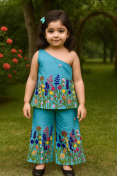 Super Hit Chain Work on Khadi Cotton Fabric Kids Cord-Set