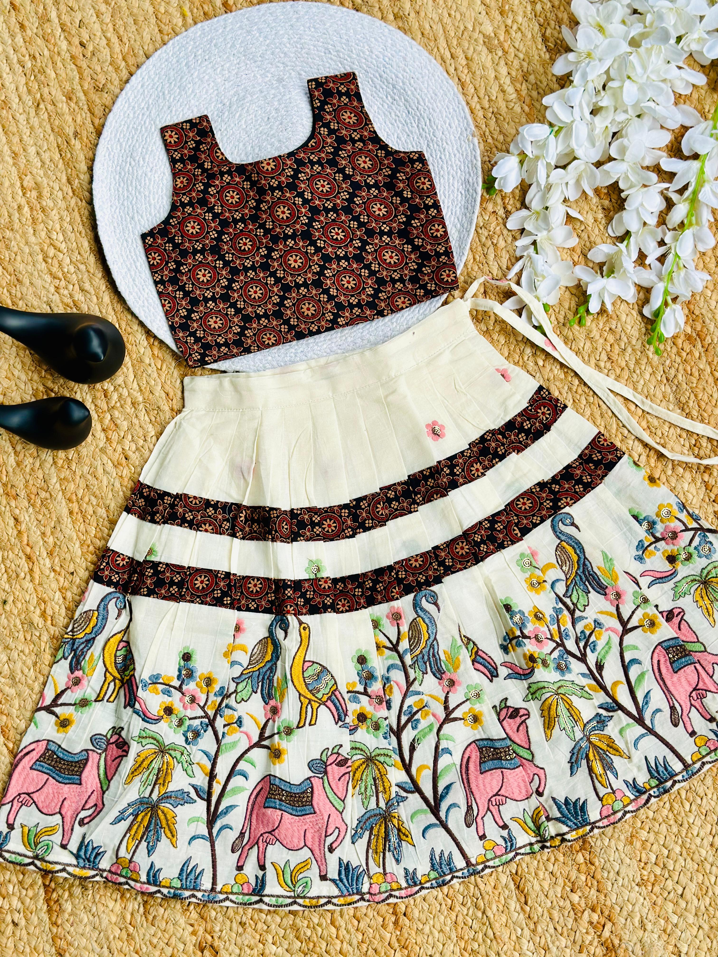 Navratri Special Pure Cotton Fabric With Embroidery work Lahenga Choli