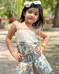 Blossom Embroidery Work on Khadi Cotton Fabric Kids Cord-Set