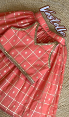 Peach Gold Zari Work Chaniya Choli Set – Vestelle Collection