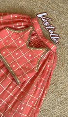 Peach Gold Zari Work Chaniya Choli Set – Vestelle Collection