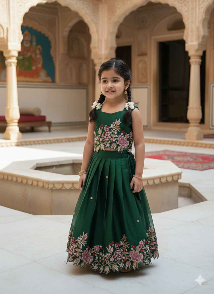 Innovative Jimmy-chu Beautiful Embroidery work Fabric Lahenga Choli