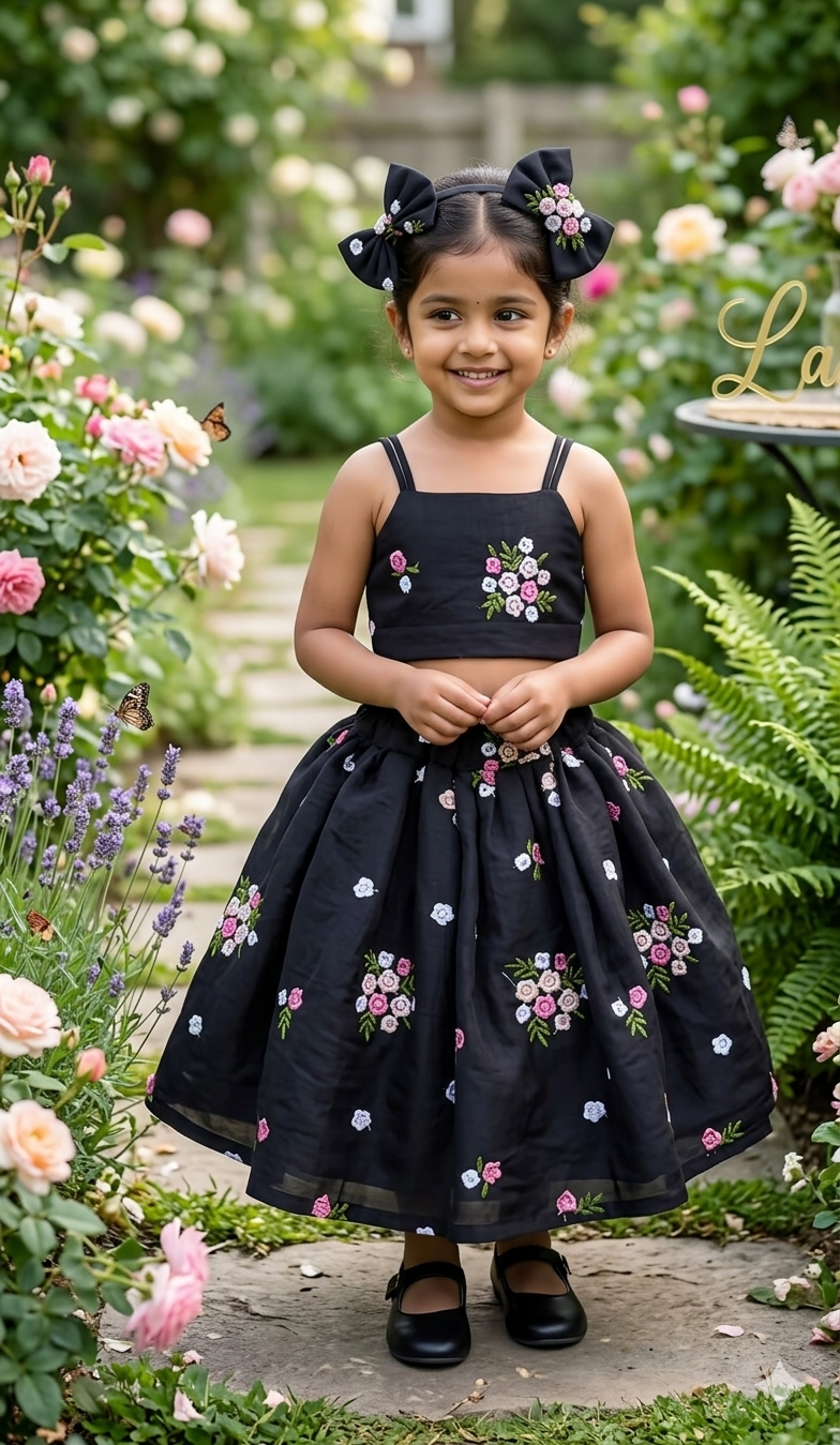 Premium Mul Chanderi Silk Floral Embroidered Lehenga Choli Set