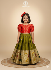Trending Premium Brocade Fabric Kids Lahenga Choli
