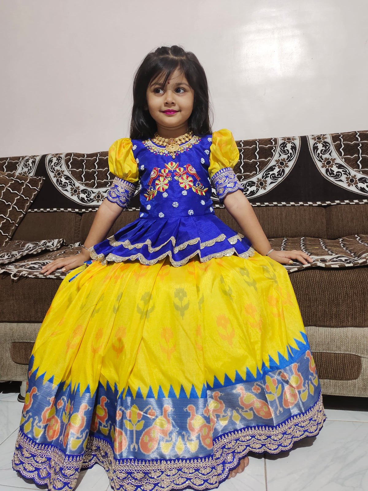 Beautiful Heavy Mono Silk Embroidery With Maggam Work Lahenga Choli