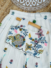 Blossom Pure Cotton Fabric Embroidery work Embroidery Lahenga Choli