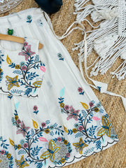 Blossom Pure Cotton Fabric Embroidery work Embroidery Lahenga Choli