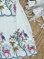 Scarlet Hot & Trending Cotton Fabric work Lahenga Choli