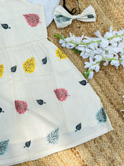 Admirable Embroidery Work on Khadi Cotton Fabric Kids Frock
