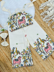 Super Hit Embroidery Work on Khadi Cotton Fabric Kids Cord-Set