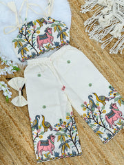 Super Hit Embroidery Work on Khadi Cotton Fabric Kids Cord-Set