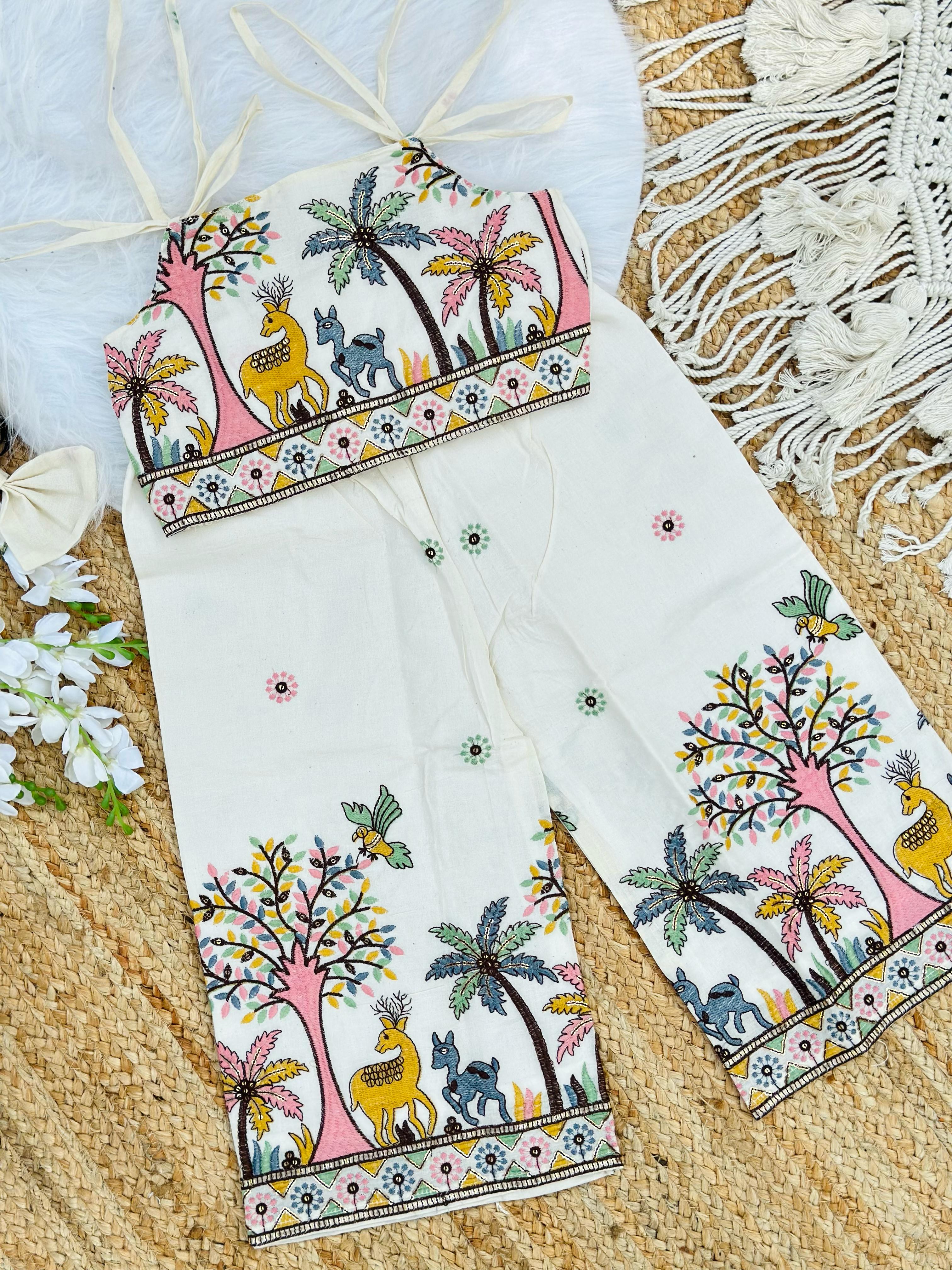 Comfy Premium Cotton Silk Embroidery work Cord-set
