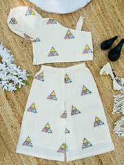 Tringle Premium Cotton Silk Embroidery work Cord-set