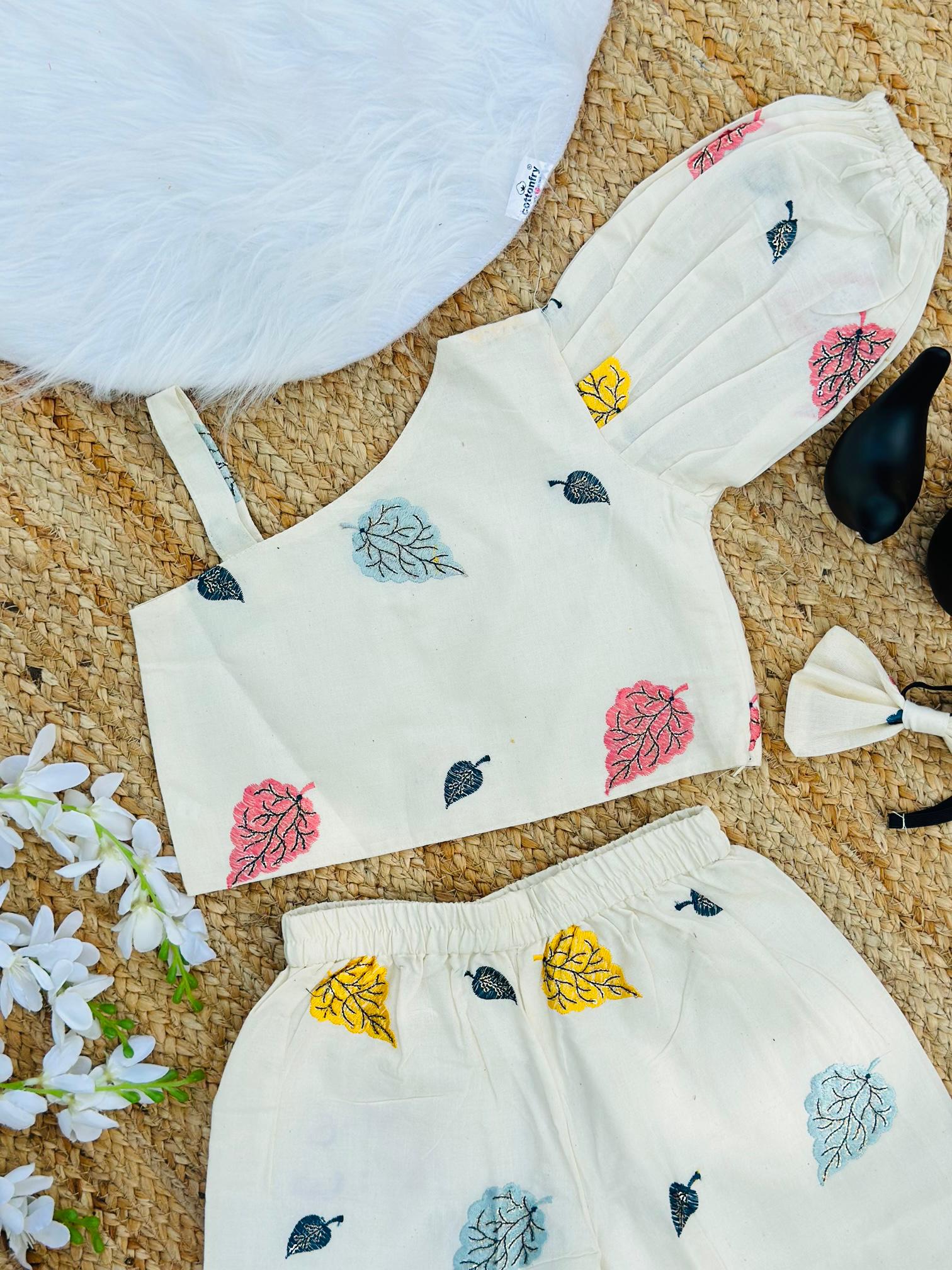 Attractive Premium Khadi Cotton Embroidery work Cord-set
