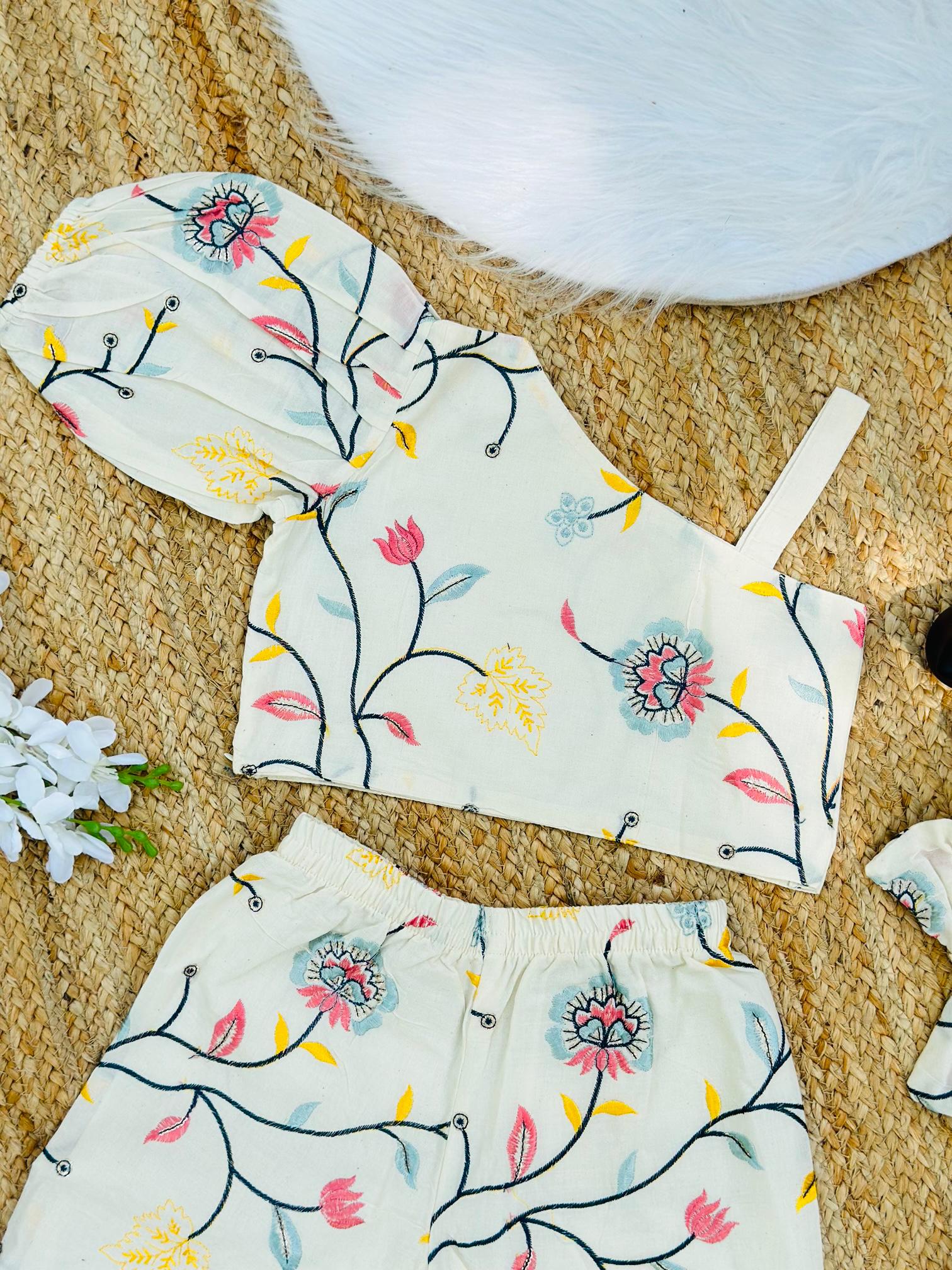 Effortless Premium Cotton Silk Embroidery work Cord-set