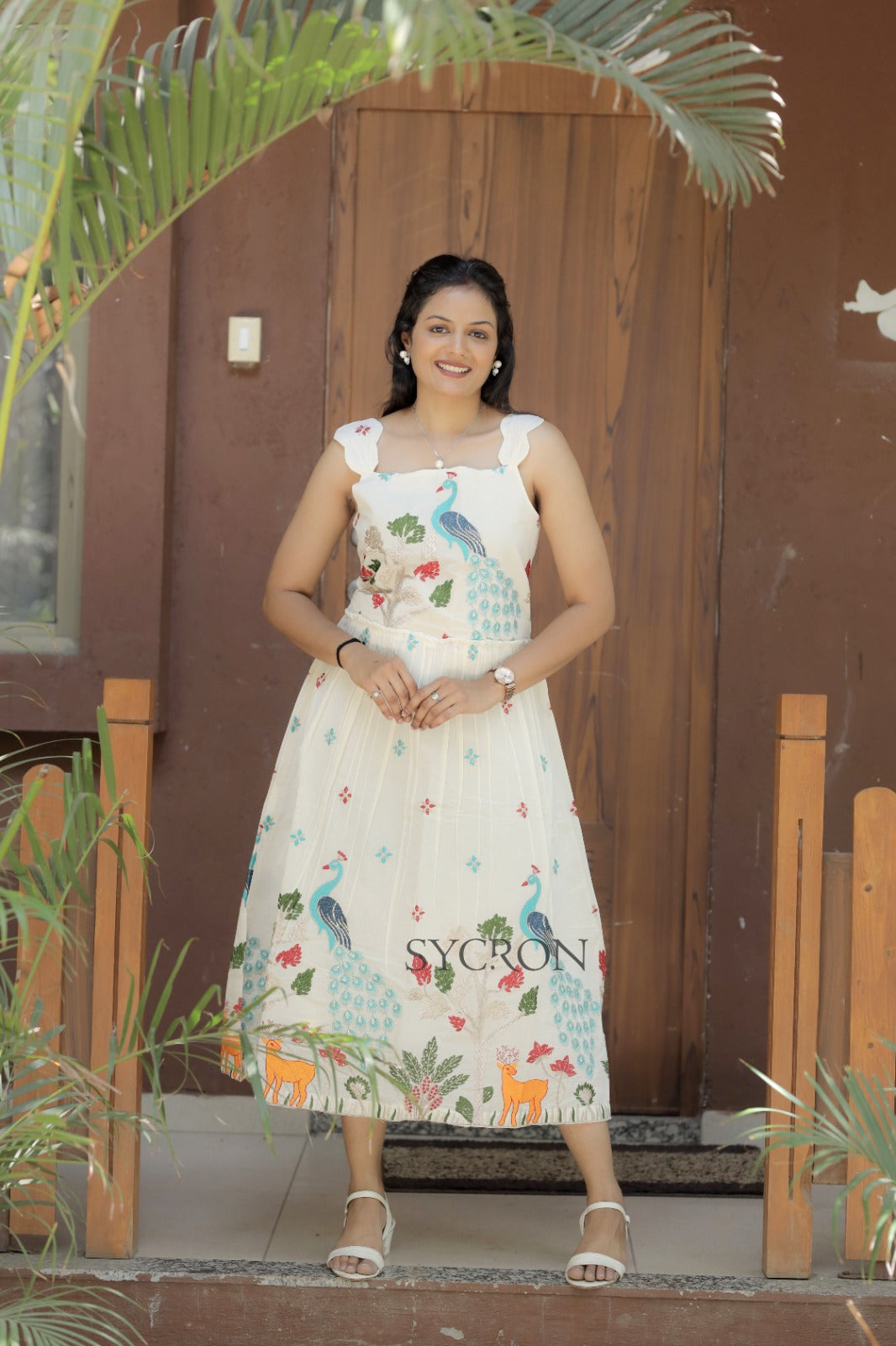 Admirable Pure Embroidery Work On Khadi Cotton Fabric maxi dress for women