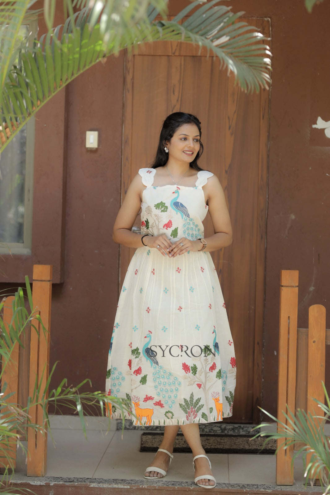 Admirable Pure Embroidery Work On Khadi Cotton Fabric maxi dress for women
