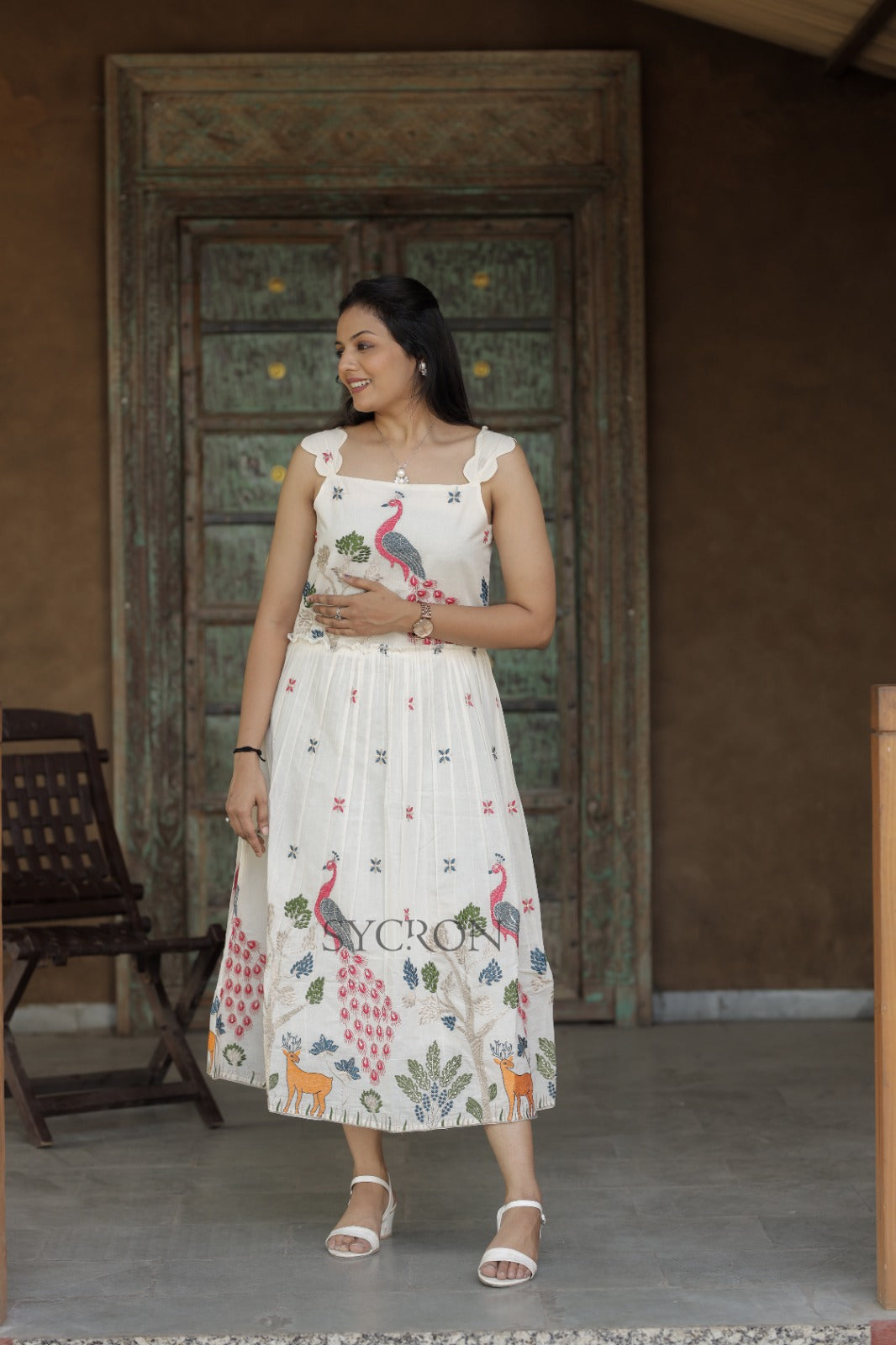 Admirable Pure Embroidery Work On Khadi Cotton Fabric maxi dress for women
