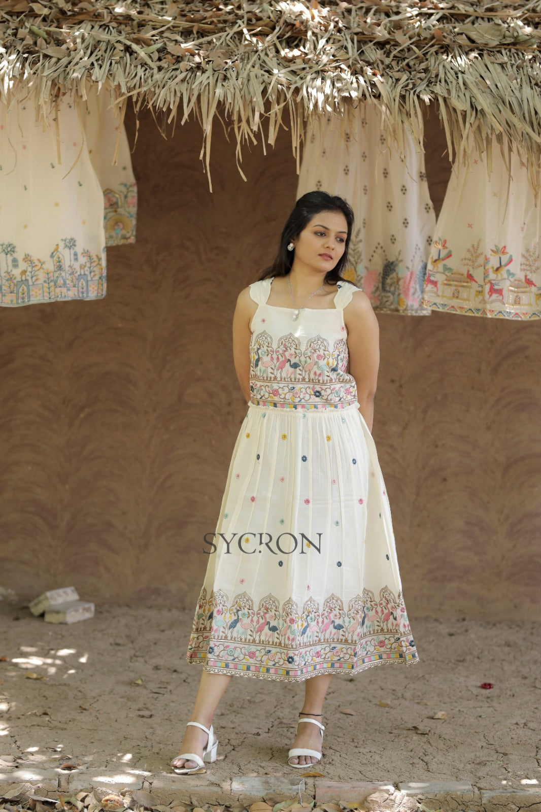 Exquisite Pure Embroidery Work On Khadi Cotton Fabric maxi dress for women