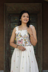 Scarlet Hot & Trending Pure Embroidery Work On Khadi Cotton Fabric maxi Frock