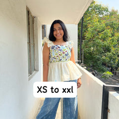 Embroidery Work on Khadi Cotton Fabric Only Top For Women