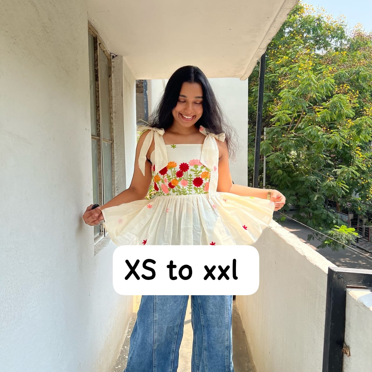 Embroidery Work on Khadi Cotton Fabric Only Top For Women