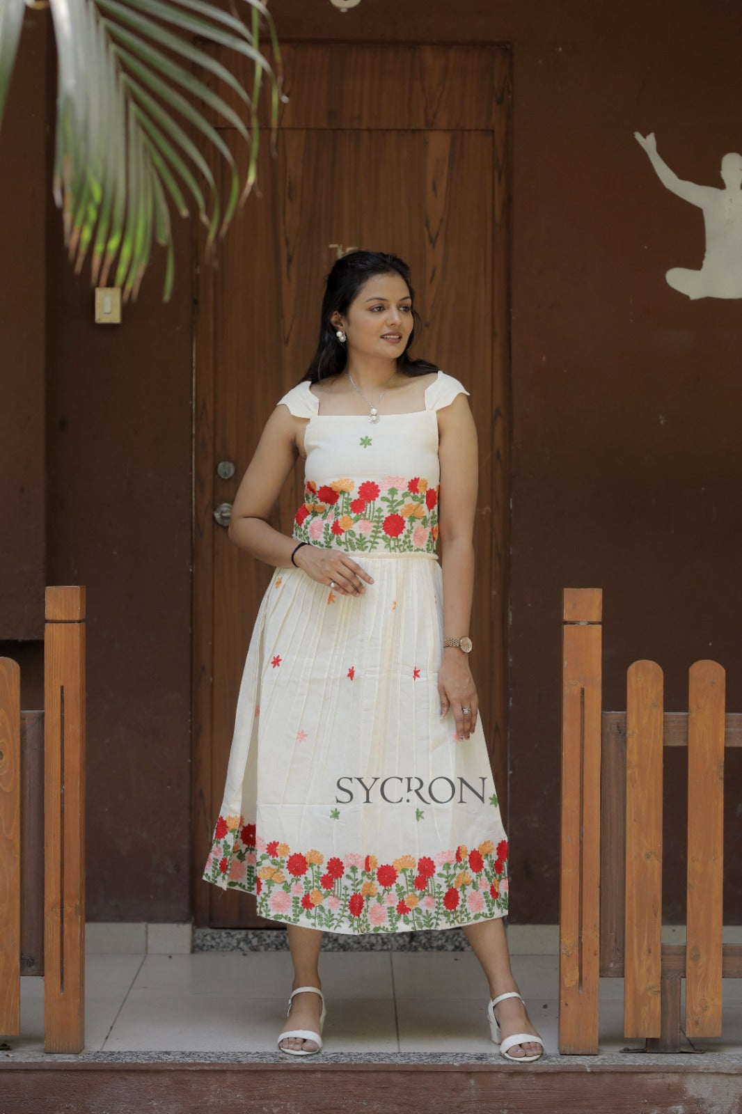 Trending Premium Pure Embroidery Work On Khadi Cotton Fabric maxi Frock