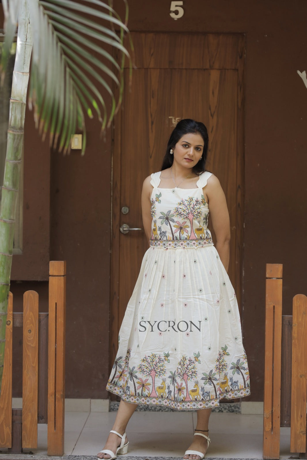 Delightful  Pure Embroidery Work On Khadi Cotton Fabric maxi Frock