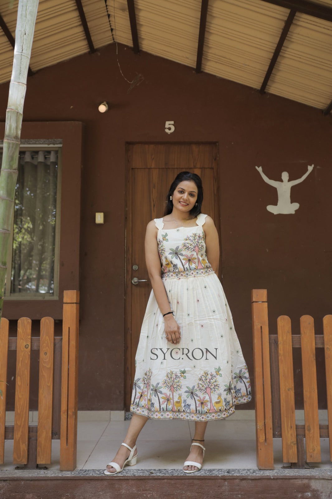 Delightful  Pure Embroidery Work On Khadi Cotton Fabric maxi Frock
