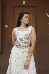 Delightful  Pure Embroidery Work On Khadi Cotton Fabric maxi Frock