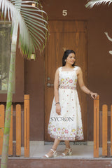 Graceful Pure Embroidery Work On Khadi Cotton Fabric maxi Frock