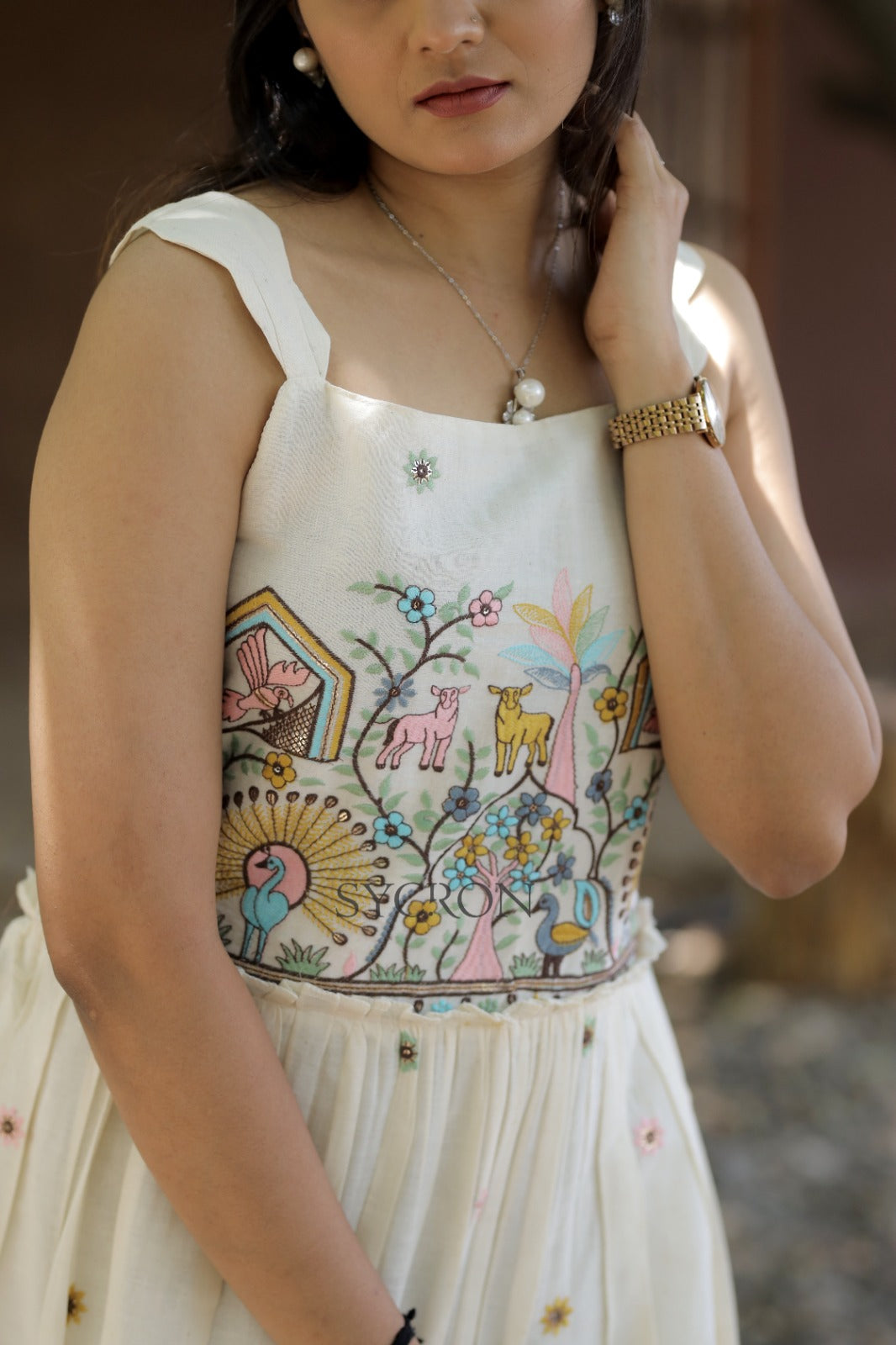 Magestic Pure Embroidery Work On Khadi Cotton Fabric maxi Frock