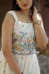 Magestic Pure Embroidery Work On Khadi Cotton Fabric maxi Frock