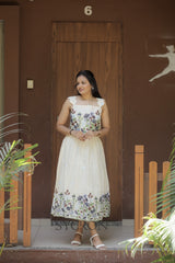 Admirable Embroidery Work On Pure Khadi Cotton Fabric maxi Frock