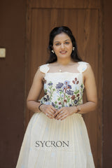 Admirable Embroidery Work On Pure Khadi Cotton Fabric maxi Frock
