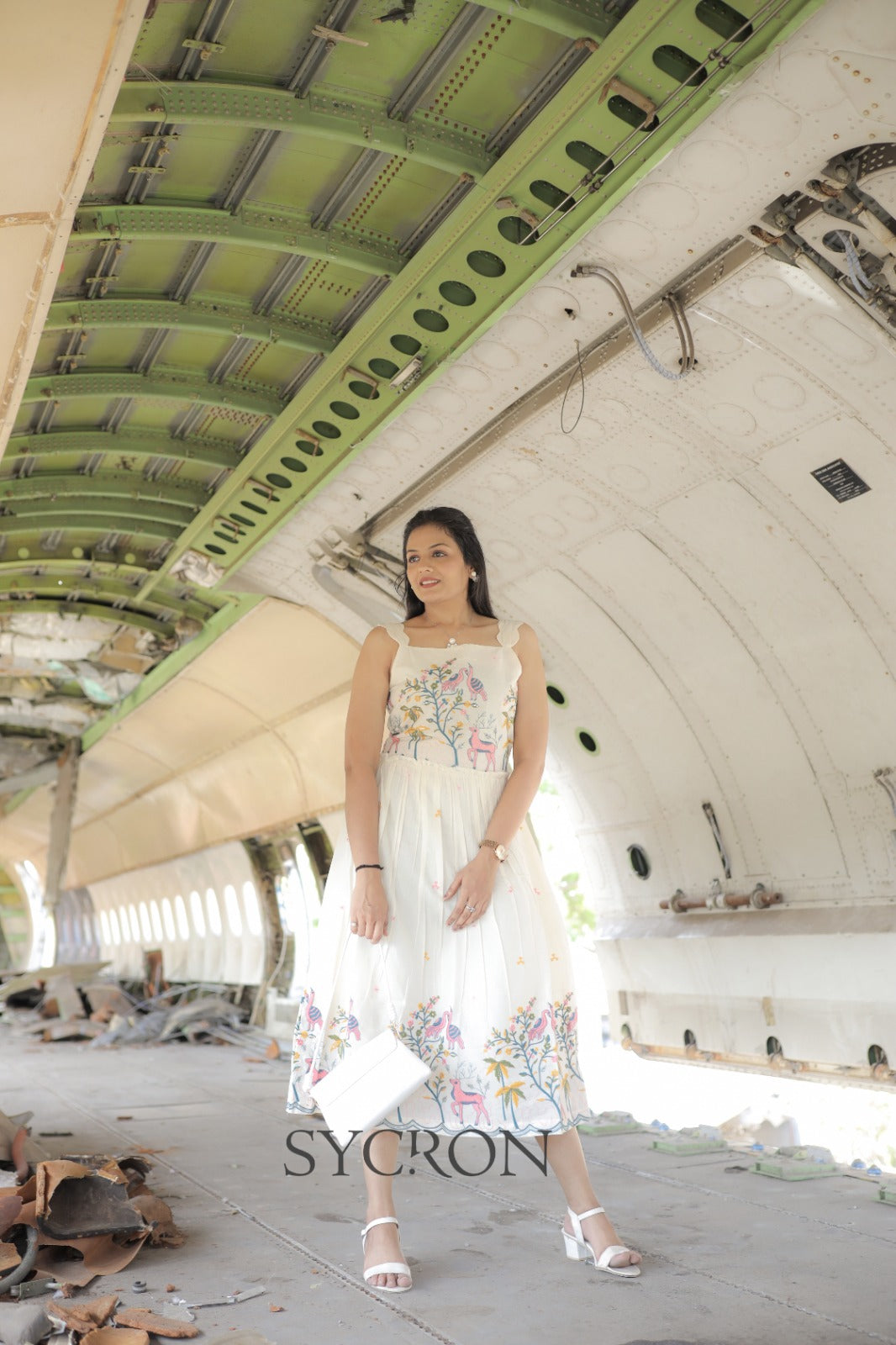 Pearlesecnt Embroidery Work On Pure Khadi Cotton Fabric maxi Frock