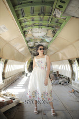 Pearlesecnt Embroidery Work On Pure Khadi Cotton Fabric maxi Frock