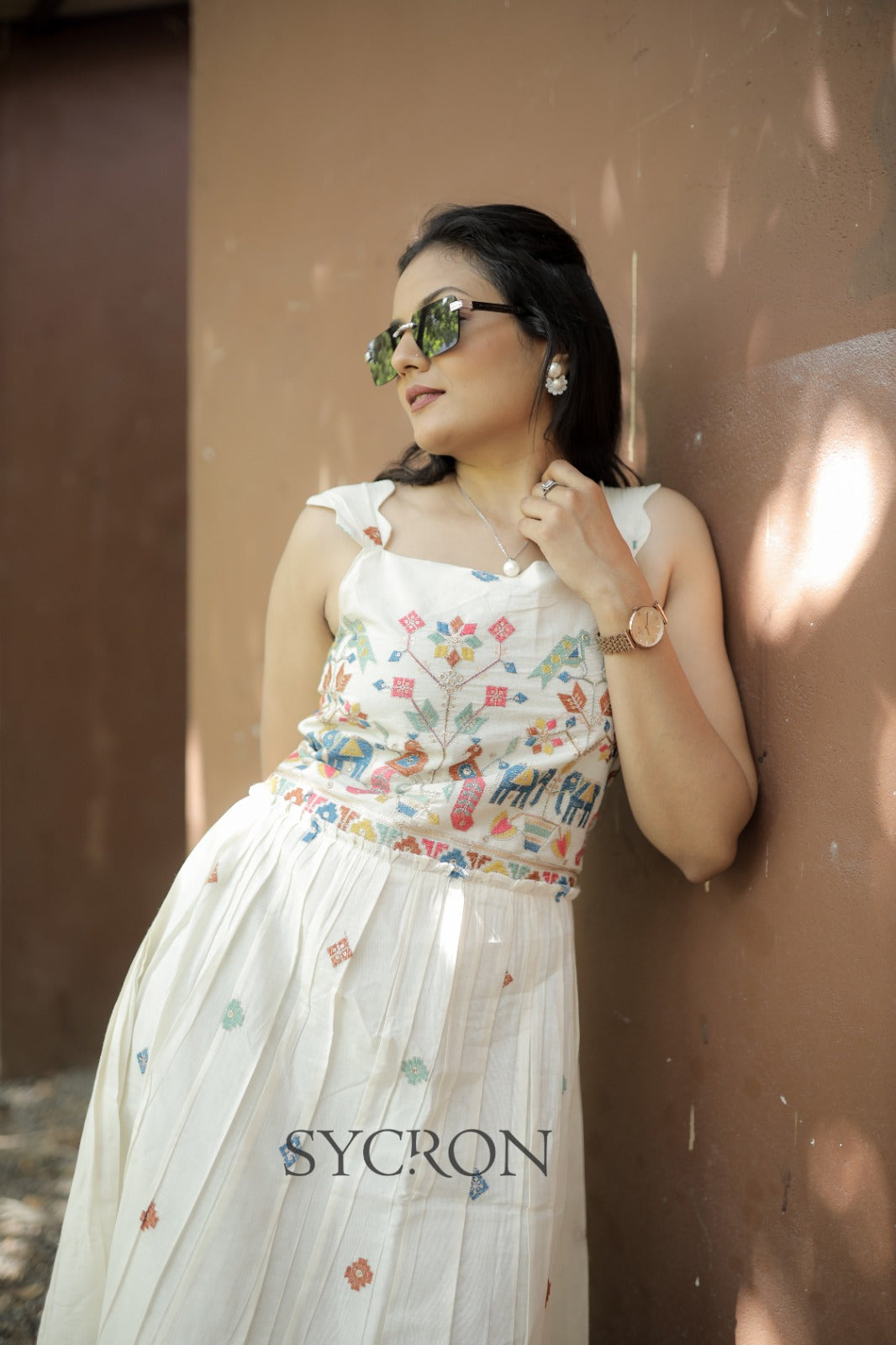 Magestic Embroidery Work On Pure Khadi Cotton Fabric maxi Frock