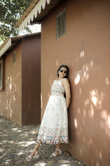 Magestic Embroidery Work On Pure Khadi Cotton Fabric maxi Frock